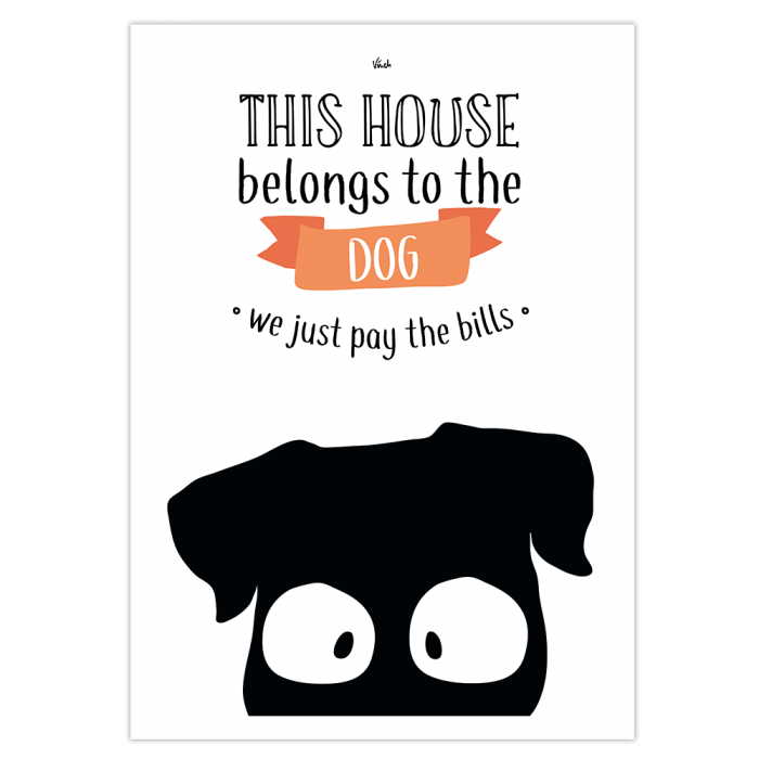 affiche chien à la maison